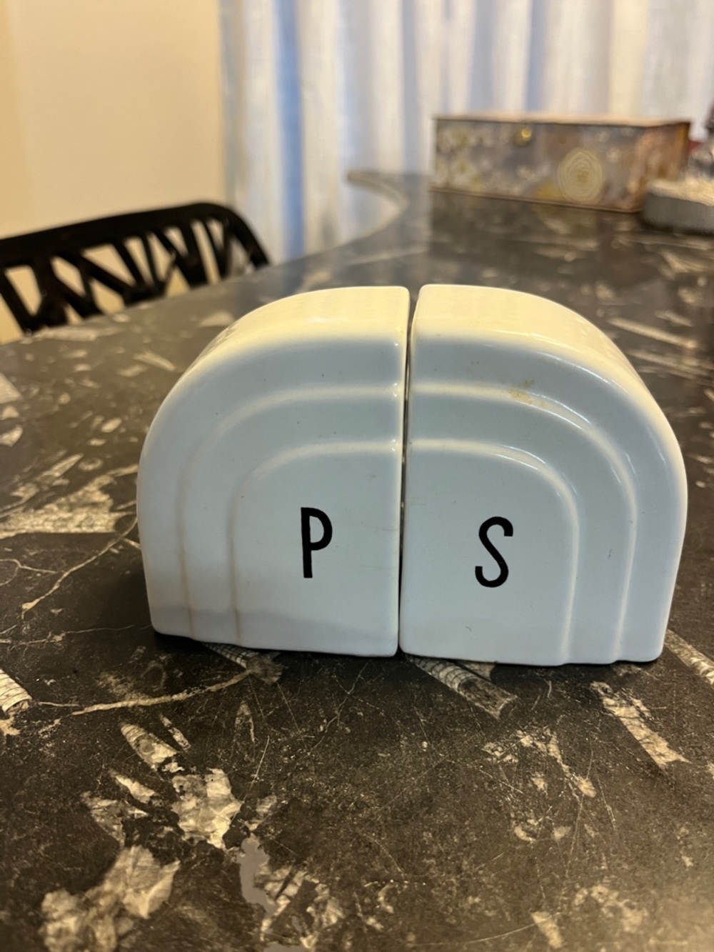White Ceramic P & S Salt and Pepper Shakers Art Deco